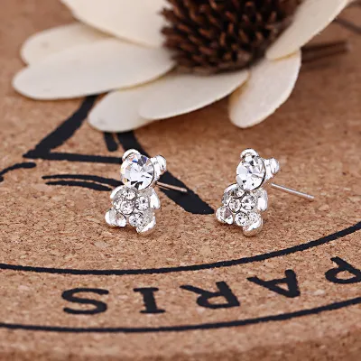 Simple Geometric Rhinestone Decorative Alloy Stud Earrings