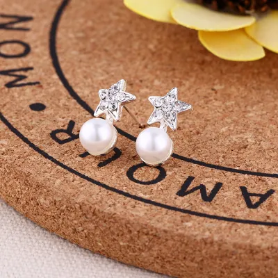 Simple Geometric Rhinestone Decorative Alloy Stud Earrings