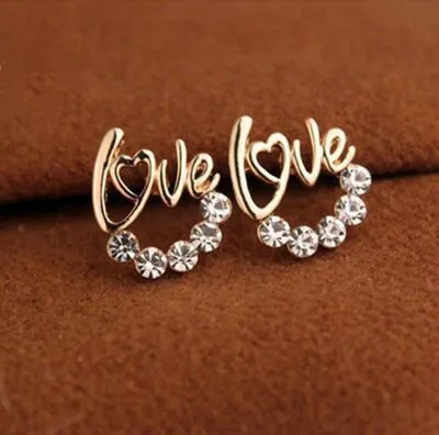 Simple Geometric Rhinestone Decorative Alloy Stud Earrings