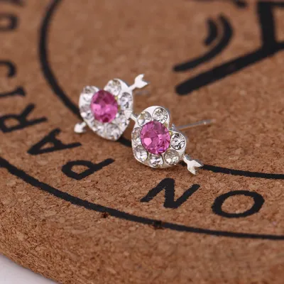 Simple Geometric Rhinestone Decorative Alloy Stud Earrings