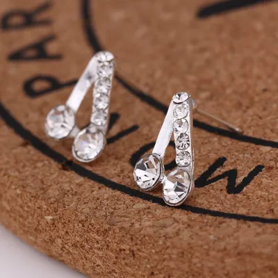 Simple Geometric Rhinestone Decorative Alloy Stud Earrings