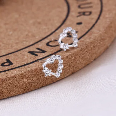 Simple Geometric Rhinestone Decorative Alloy Stud Earrings