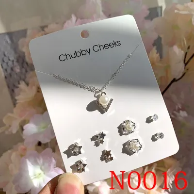 Creative Geometric Shape Zircon Decorative Alloy Stud Earrings Set