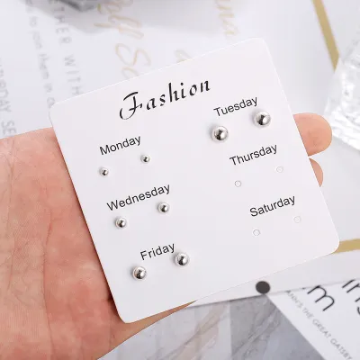 Creative Geometric Shape Zircon Decorative Alloy Stud Earrings Set