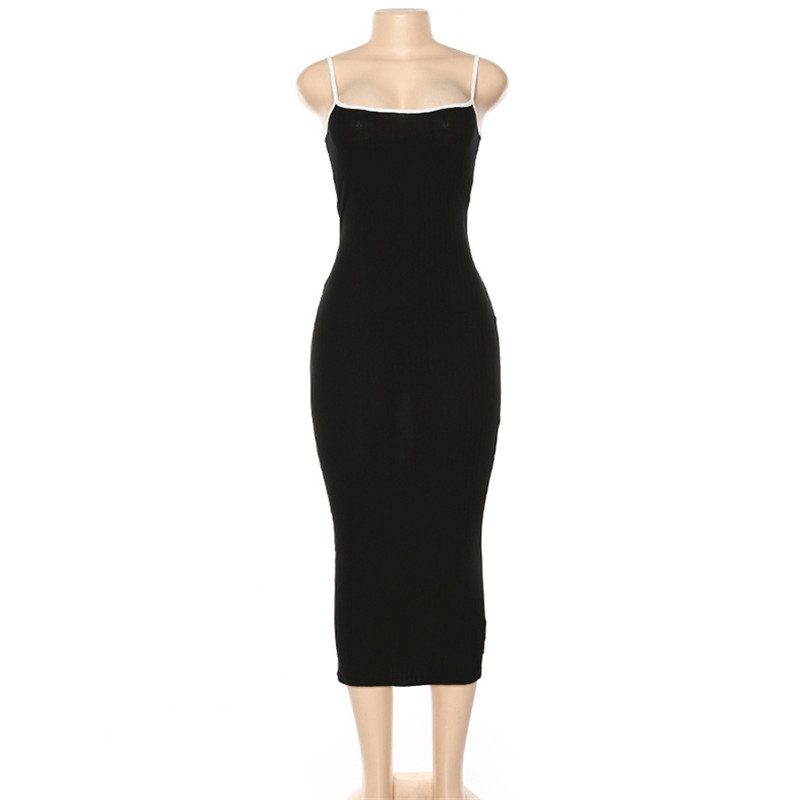 Wholesale Summer Women Basic Color Blocking Rib Knit Slip