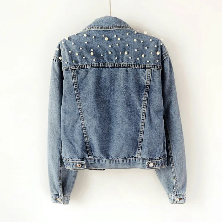 Women Plus Size Casual Edgy Long Sleeves Loose Single-breasted Denim Jacket