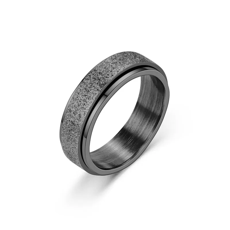 Simple Solid Color Rotatable Geometric Unisex Stainless Steel Ring