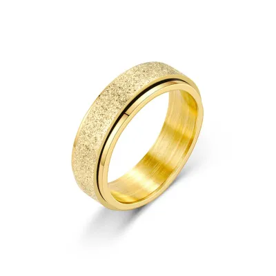 Simple Solid Color Rotatable Geometric Unisex Stainless Steel Ring
