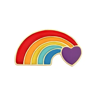 Creative Geometric Shape Rainbow Color Enamel Brooch Unisex Fashion OL Brooches
