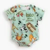 BRS9049-GR Green Animal Forest Romper
