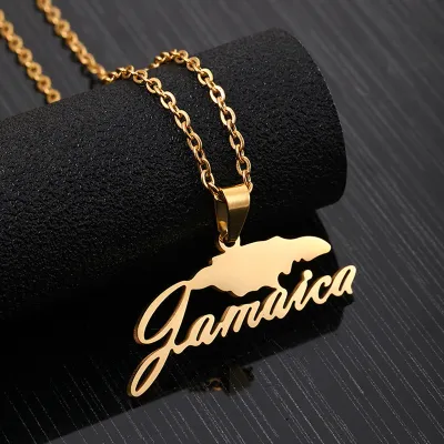 Creative Unique Map Shape Hollow Design Stainless Steel Necklace