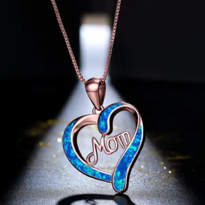 Mother Day Creative Heart Pendant Hollow Design Alloy Necklace