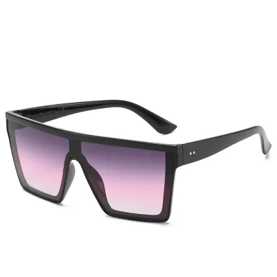 Women Chic All-match Large Square Frame Sunglasses Ac Lens Pc Material Vintage Powerful