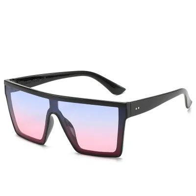 Women Chic All-match Large Square Frame Sunglasses Ac Lens Pc Material Vintage Powerful