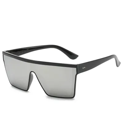Women Chic All-match Large Square Frame Sunglasses Ac Lens Pc Material Vintage Powerful