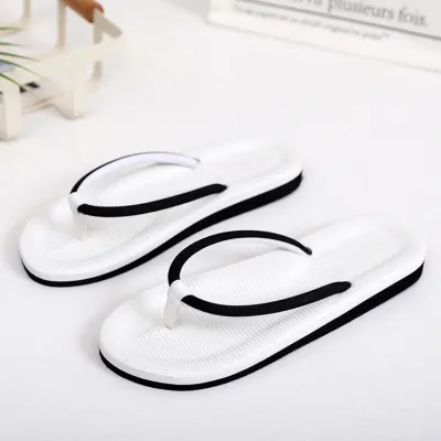Women Casual Stripe Leopard Pattern Flat Flip-Flops Beach Slippers EVA Sole