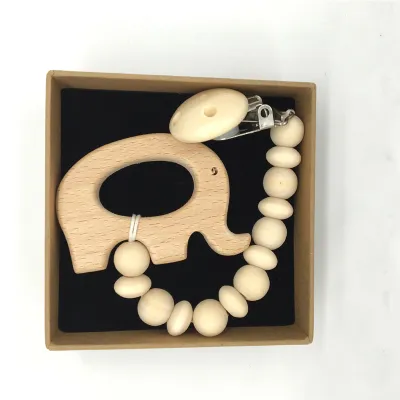 Baby Cute Solid Color Cartoon Animal Pacifier Anti-drop Chain