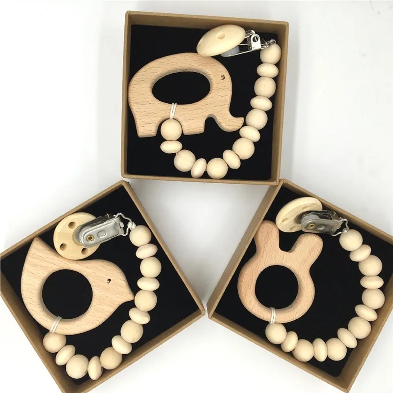 Baby Cute Solid Color Cartoon Animal Pacifier Anti-drop Chain