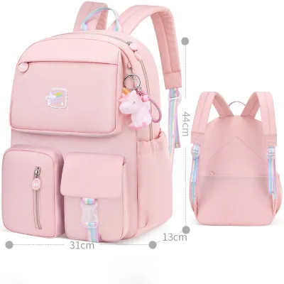 Kids Cute Color Blocking Waterproof School Backpack for Primary Students