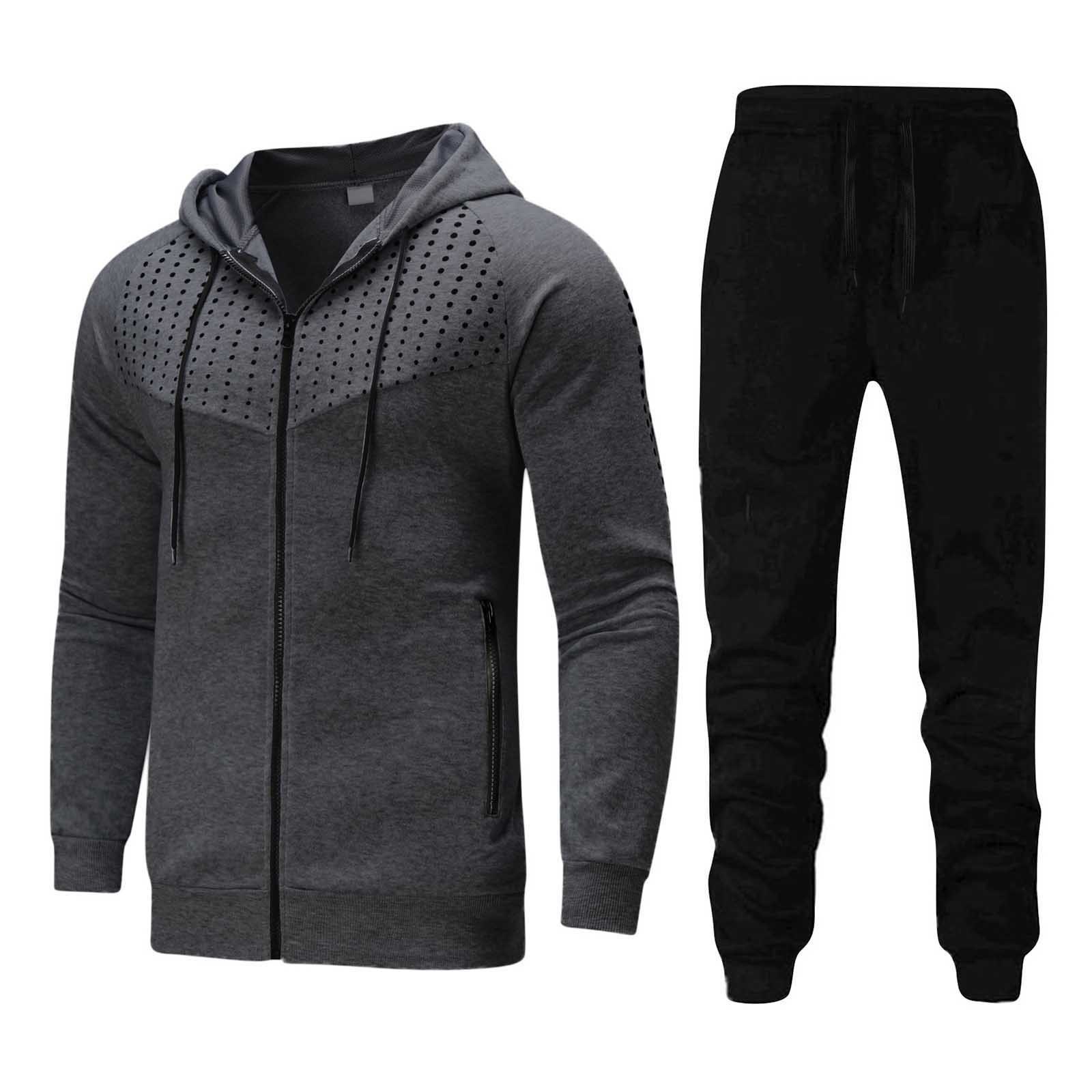 Pieces cheapest Sets Printed Tracksuit Men Hooded