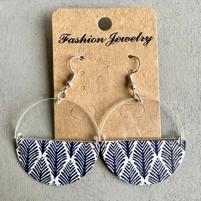 Bohemian Creative Splicing Acrylic PU Earrings Geometric Women
