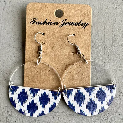 Bohemian Creative Splicing Acrylic PU Earrings Geometric Women