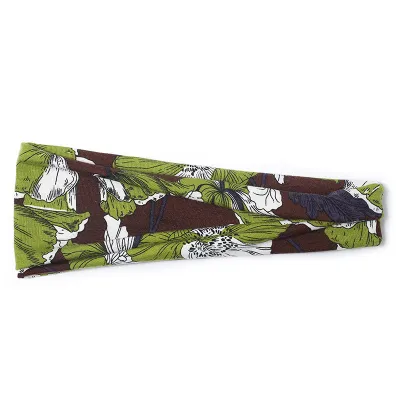 Boho Geometric Print Elastic Wide Sport Headband for Women