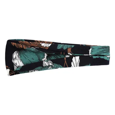 Boho Geometric Print Elastic Wide Sport Headband for Women