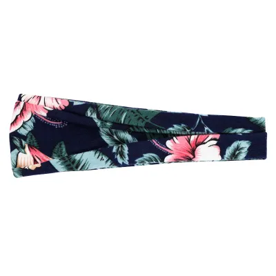 Boho Geometric Print Elastic Wide Sport Headband for Women