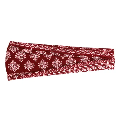 Boho Geometric Print Elastic Wide Sport Headband for Women