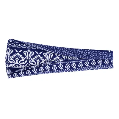 Boho Geometric Print Elastic Wide Sport Headband for Women