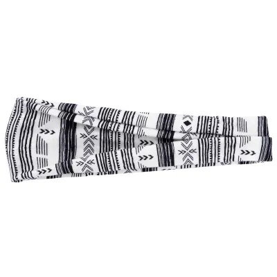 Boho Geometric Print Elastic Wide Sport Headband for Women