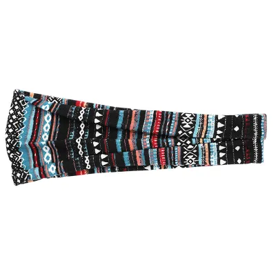 Boho Geometric Print Elastic Wide Sport Headband for Women