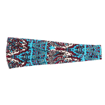 Boho Geometric Print Elastic Wide Sport Headband for Women