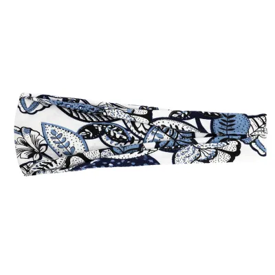 Boho Geometric Print Elastic Wide Sport Headband for Women