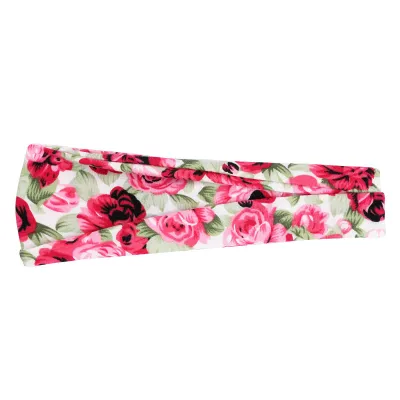 Boho Geometric Print Elastic Wide Sport Headband for Women