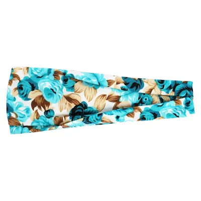 Boho Geometric Print Elastic Wide Sport Headband for Women