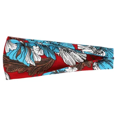 Boho Geometric Print Elastic Wide Sport Headband for Women