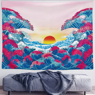 Sun Moon Mushroom Nordic Style Polyester Tapestry Home Decoration(Can Be Customed)