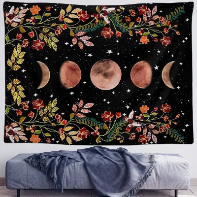 Sun Moon Mushroom Nordic Style Polyester Tapestry Home Decoration(Can Be Customed)