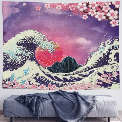 Sun Moon Mushroom Nordic Style Polyester Tapestry Home Decoration(Can Be Customed)