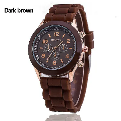 Simple Solid Silicone Band Leisure Watch Plastic Alloy Case 35mm