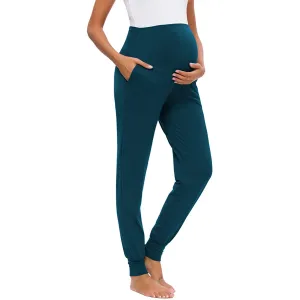 Women Maternity Basic Yoga Solid Color Sweatpants