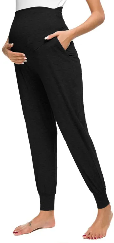 Women Maternity Basic Yoga Solid Color Sweatpants