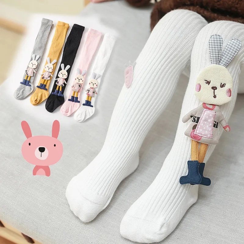 Girls Cute Cartoon Rabbit Decor Leggings Pajamas Pantyhose