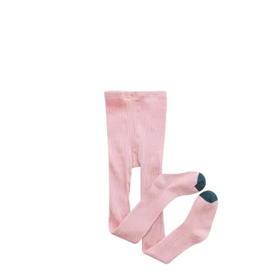 Girls Simple Color Blocking Cotton Leggings Pajamas