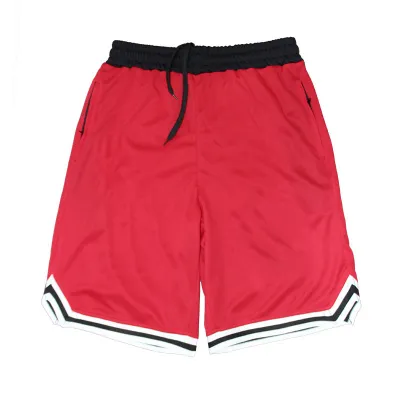 Men Casual Mid Waist Drawstring Pocket Zipper Design Loose Mesh Shorts