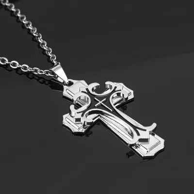 Easter Geometric Multilayer Cross Pendant Alloy Necklace