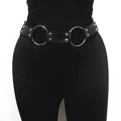 Women Punk Ring Design All-match PU Belt