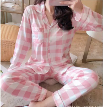 Women's Loose Cartoon Long Sleeve Cardigan Pajama Set